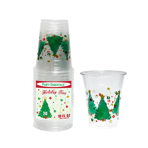 120 Pcs Christmas Plastic Cups Bulk 16 oz - Disposable Snowflake Cups for  Xmas P
