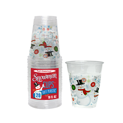 Christmas Tree Plastic Cups - 16 ounce - 20ct