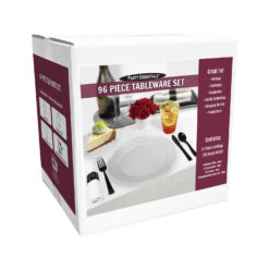 DELUXE TABLEWARE SET (24 PLACE SETTINGS) - CLEAR 96 PC