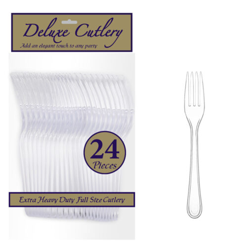 EXTRA HEAVY DUTY FORKS - CLEAR 24 CT.
