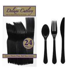 COMBO CUTLERY EXTRA HEAVY DUTY - BLACK 24 CT.