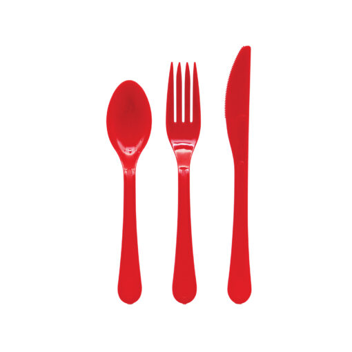 COMBO CUTLERY EXTRA HEAVY DUTY - RED 24 CT. - Image 2