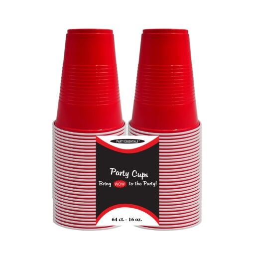 16 OZ. PARTY CUPS - RED 64 CT.
