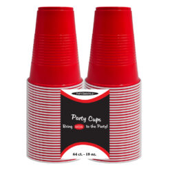 18 OZ. PARTY CUPS - RED 64 CT.