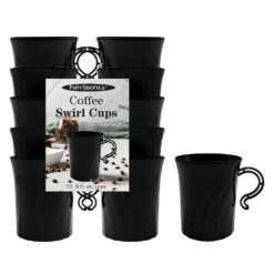 BLACK SWIRL COFFEE CUP 8 OZ – 10 COUNT