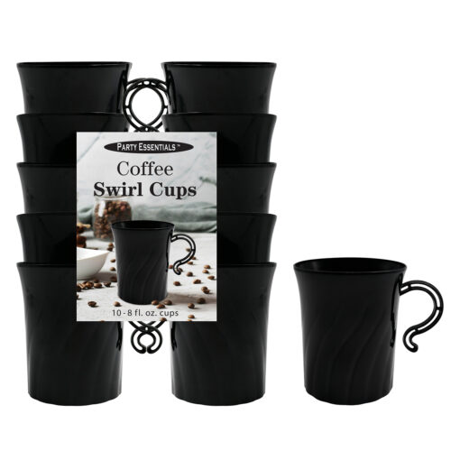 BLACK SWIRL COFFEE CUP 8 OZ – 10 COUNT