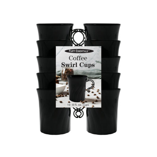 BLACK SWIRL COFFEE CUP 8 OZ – 10 COUNT - Image 2