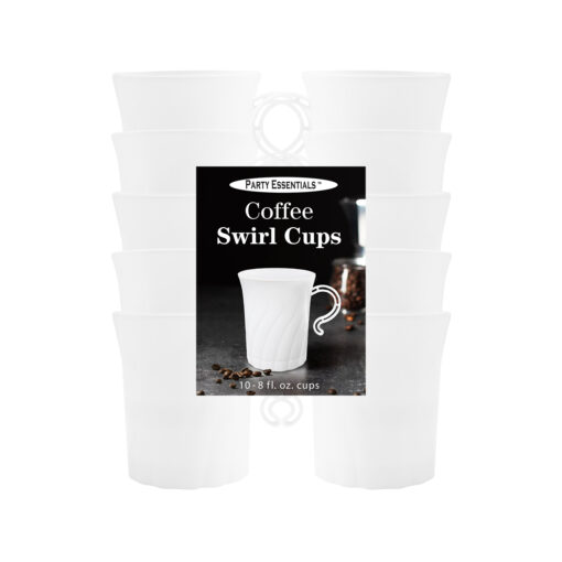 WHITE SWIRL COFFEE CUP 8 OZ – 10 COUNT - Image 2