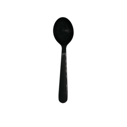 WRAPPED HEAVY WEIGHT PP SOUP SPOONS- BLACK 1000 CT.