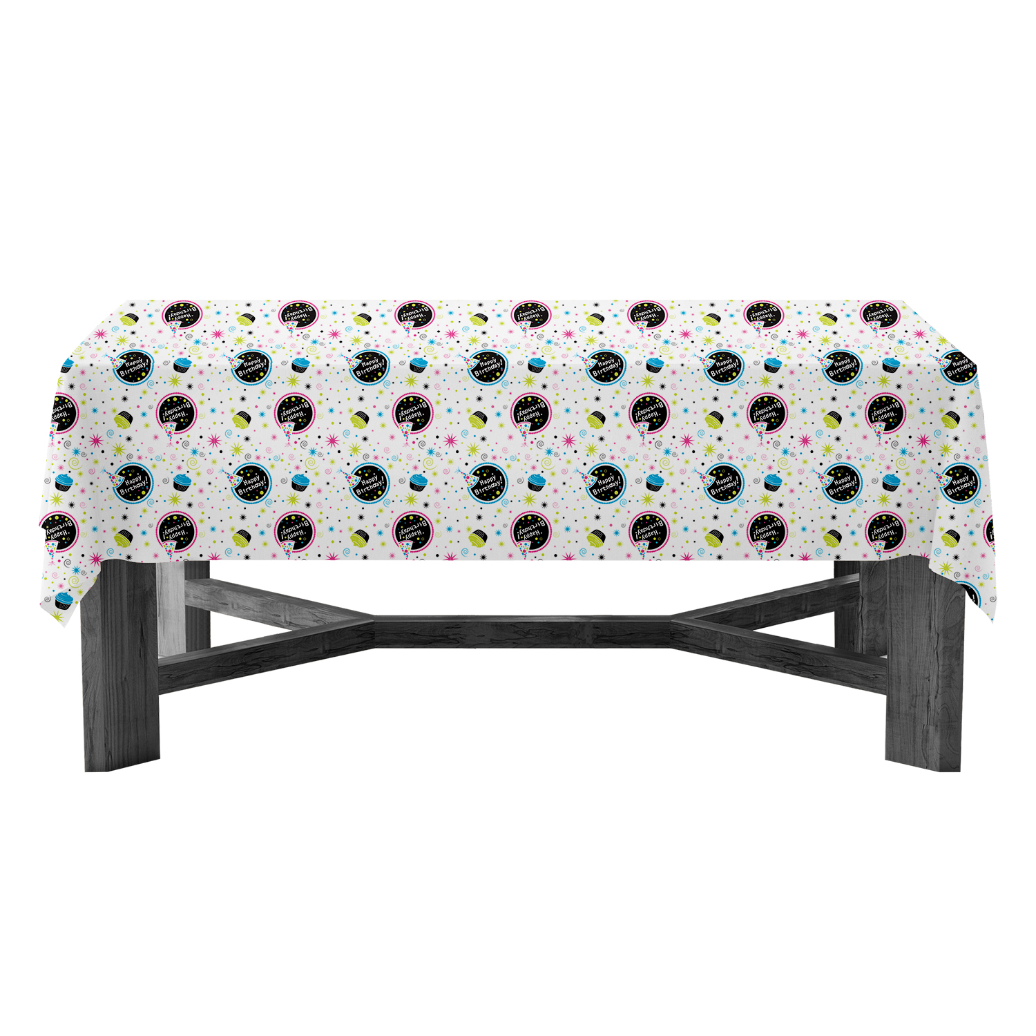 54" x 108" RECTANGULAR TABLE COVERS - ADULT HAPPY BIRTHDAY - Image 2