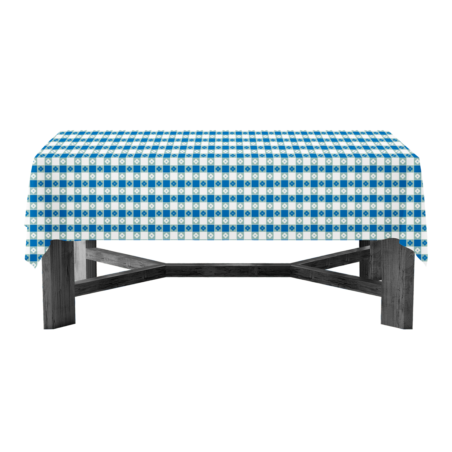 Alternative view of 54" x 108" RECTANGULAR TABLE COVERS - BLUE GINGHAM