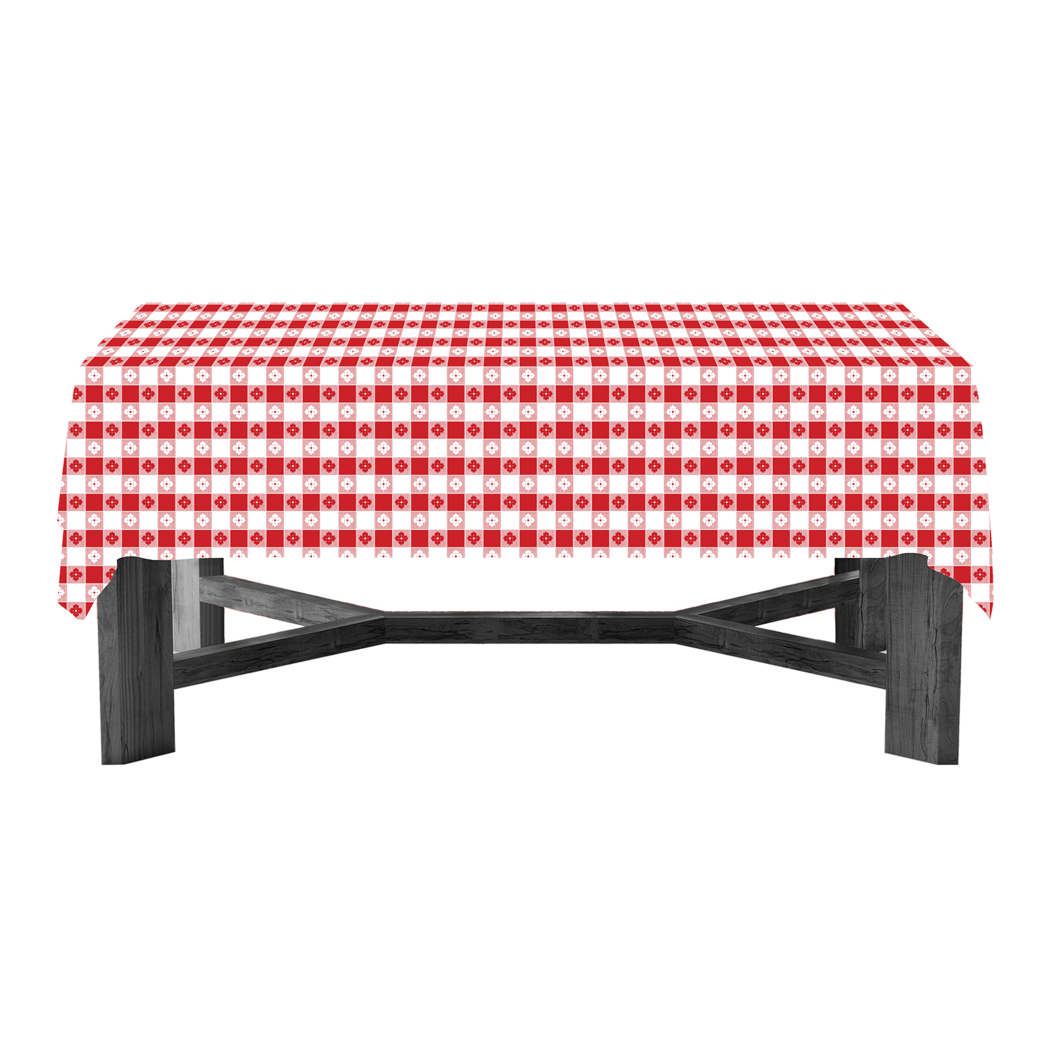 Alternative view of 54" x 108" RECTANGULAR TABLE COVERS - RED GINGHAM