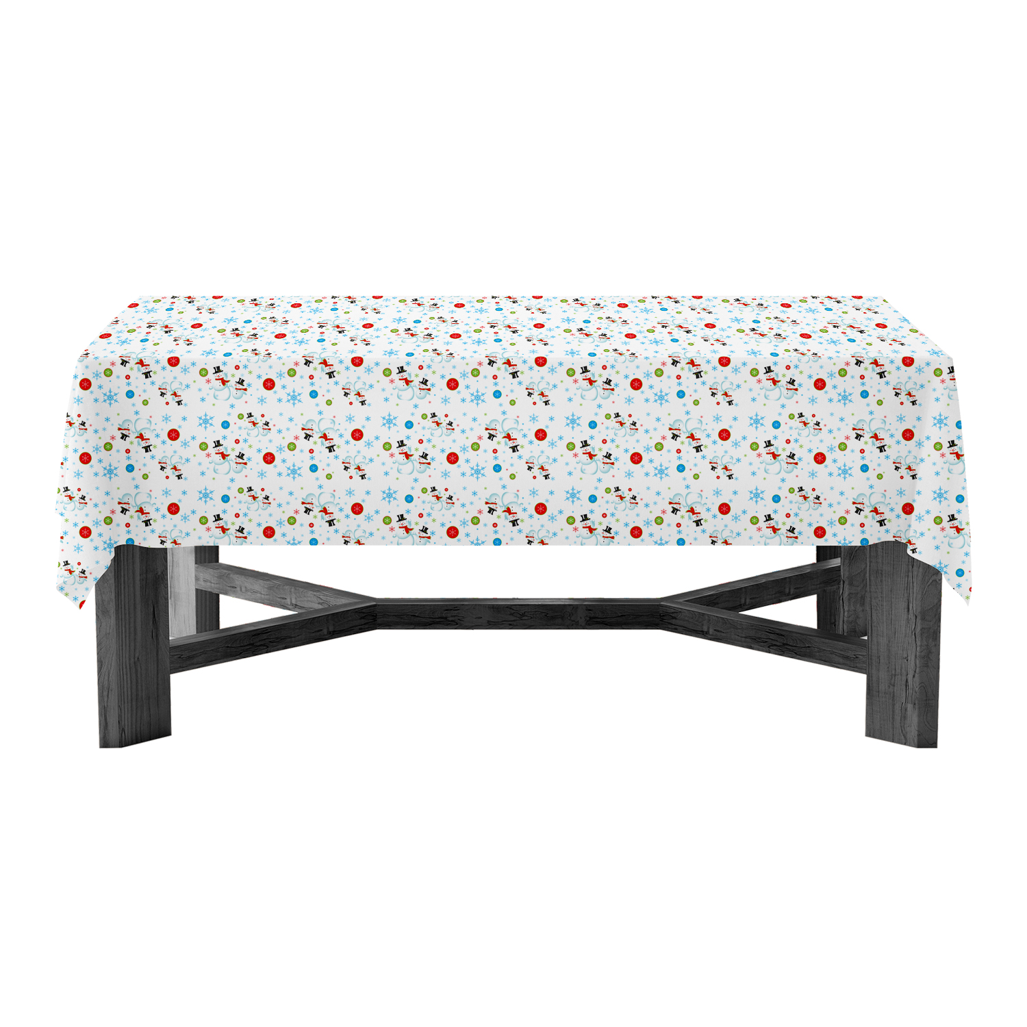 Alternative view of 54" x 108" RECTANGULAR TABLE COVERS - SNOWMAN
