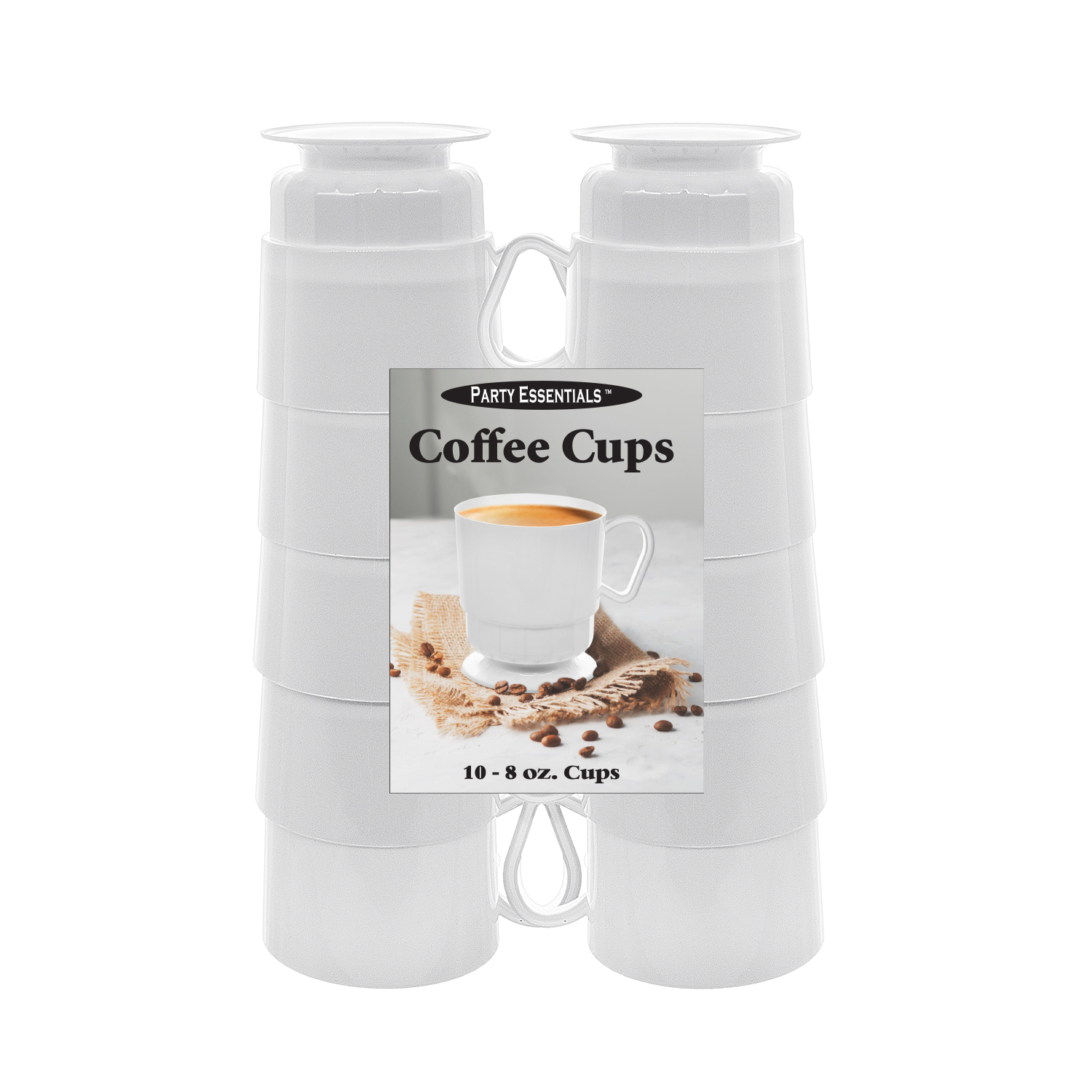 WHITE COFFEE CUP<BR>8 OZ - 10 COUNT
