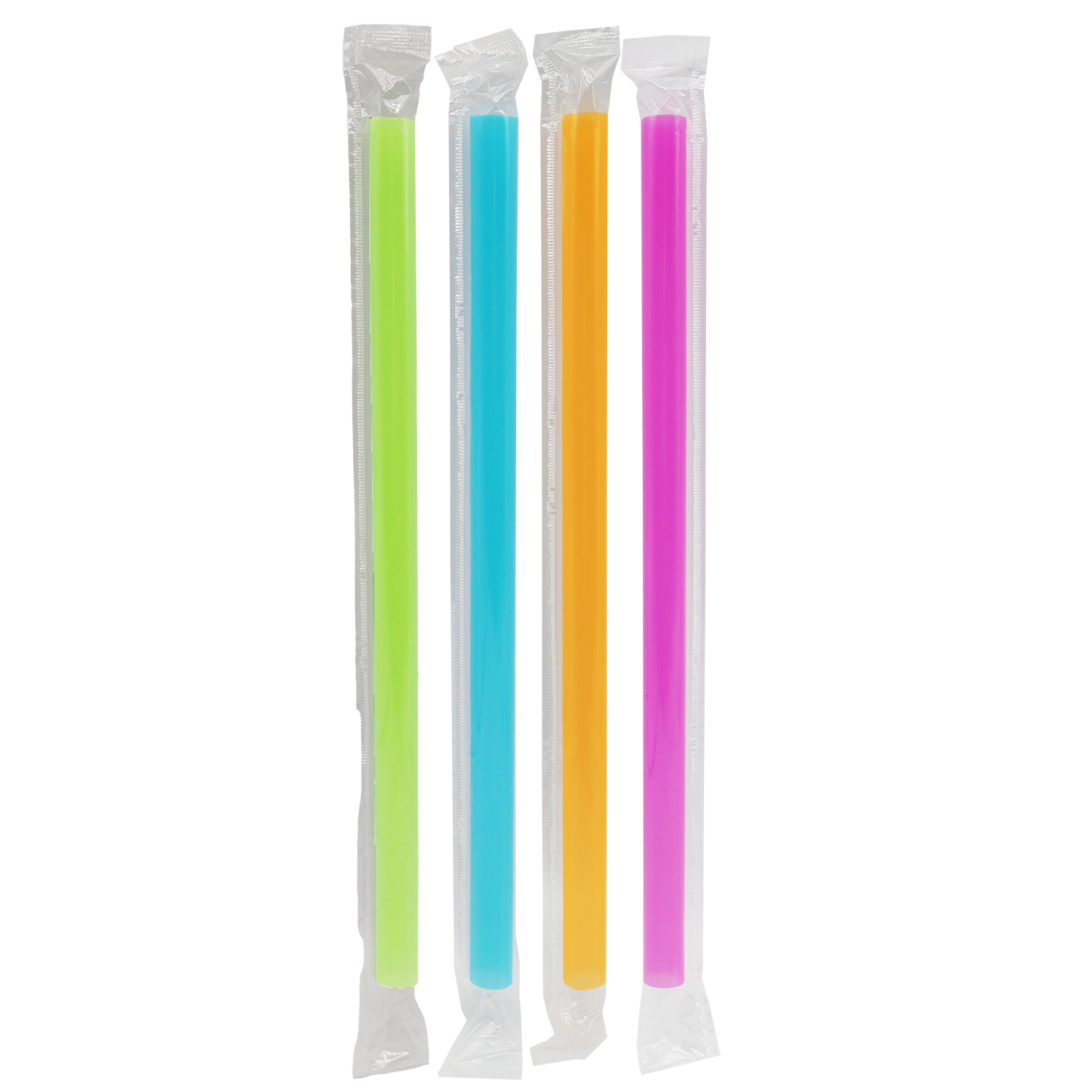 Alternative view of 9" WRAPPED BABA STRAWS<BR>ASSORTED NEON 400 CT. COLORS